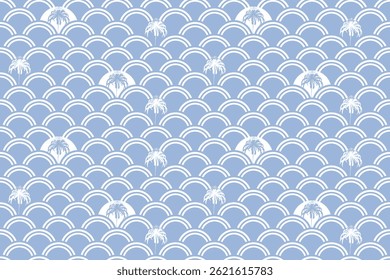 O padrão de ondas marinhas japonês é um design semicircular que é colocado a partir do centro na mesma direção. Durante o período Heian, este padrão foi usado nos trajes dos artistas Bugaku.
