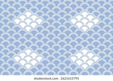 O padrão de ondas marinhas japonês é um design semicircular que é colocado a partir do centro na mesma direção. Durante o período Heian, este padrão foi usado nos trajes dos artistas Bugaku.
