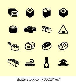 Japanese seafood icons