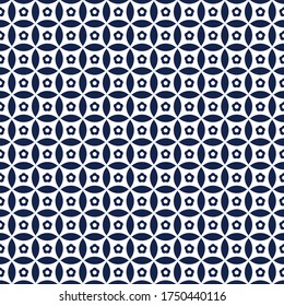 Japanese seamless blue pattern. Ornament vector illustration. Asian seamless circles pattern.
