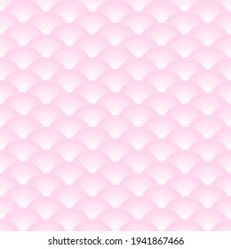 Japanese seamless circles pattern background. Japanese simple rounded background pattern for textile, paper, wrapping, ceramic, web and etc. Pink and white japanese ornament. Spring sakura design.