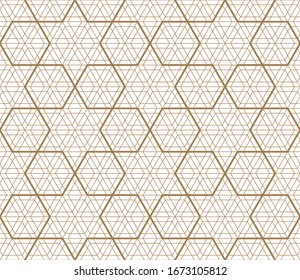 Patrón geométrico japonés sin fisuras. Líneas de color marrón. Para plantillas de diseño, textiles, tela, papel de envoltura, corte láser y grabado.Patrón de dos niveles.