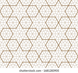 Patrón geométrico japonés sin fisuras. Líneas de color marrón. Para plantillas de diseño, textiles, tela, papel de envoltura, corte láser y grabado.Patrón de dos niveles.