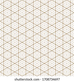 Japanese seamless geometric pattern .Brown lines.For design template,textile,fabric,wrapping paper,laser cutting and engraving.Two-leveled pattern.