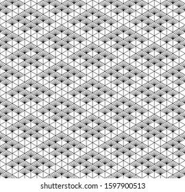Japanese seamless geometric pattern.For design template,textile,fabric,wrapping paper,laser cutting and engraving.Average thickness lines.