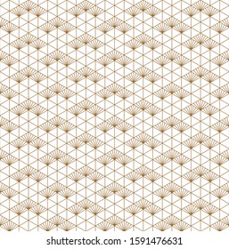 Japanese seamless geometric pattern .For design template,textile,fabric,wrapping paper,laser cutting and engraving.Goldenaverage thickness lines.
