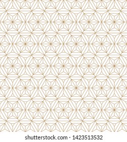 Japanese seamless geometric pattern .Gold silhouette lines.For design template,textile,fabric,wrapping paper,laser cutting and engraving.Fine lines.