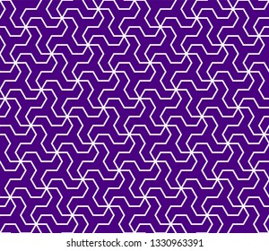Japanese seamless geometric pattern .Indigo and white silhouette with average thickness lines.