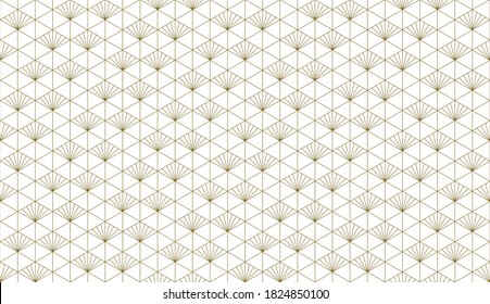 Japanese seamless Kumiko pattern in brown  lines.Average thickness.