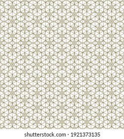 Japanese seamless Kumiko pattern in golden .Average thickness lines.