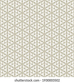 Japanese seamless Kumiko pattern in golden .Average thickness lines.