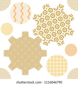Japanese seamless pattern background vector khaki. Khaki geometric cover design, poster, card,  template