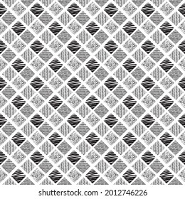 Japanisches Nahtloses Muster mit Schwarz-Weiß-Stil. Illusion Vektor Textil. Grafikhintergrund