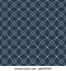 Japanese seamless pattern. Blue graphic vector and background. Line texture.