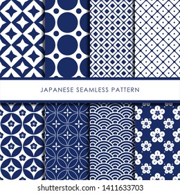 Japanese seamless pattern collection, Decorative wallpaper.