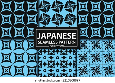 Colección de papel tapiz decorativa de patrón impecable con azul
