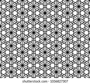 Japanese Seamless Pattern Kumiko Black White Stock Vector (Royalty Free ...