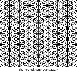 Japanese Seamless Pattern Kumiko Black White Stock Vector (Royalty Free ...