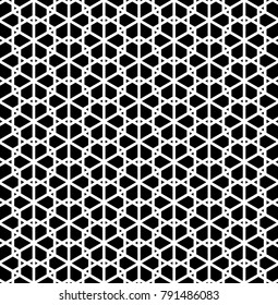 Japanese seamless pattern kumiko black and white silhouette