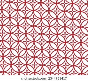 
Patrón japonés sin fisuras en estilo geométrico oriental tradicional. Ornamento festivo 3D para la decoración del año nuevo lunar chino. Motif creativo del vector asiático abstracto rojo