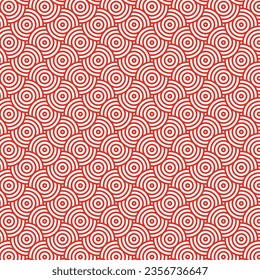 Japanese seamless pattern in oriental geometric traditional style. 3d festive ornament for lunar chinese new year decoration. Abstract asian vector creative motif. Vintage pattern design