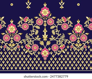 Japanese seamless pattern in oriental geometric traditional style. 3d festive ornament for lunar chinese new year decoration. Red and golden abstract asian vector creative motif. Vintage tiger.