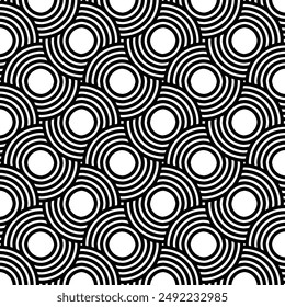 Japanese seamless pattern in oriental geometric traditional style. 3d ornament for lunar chinese new year decoration. black and white abstract asian vector creative motif. Vintage tiger.