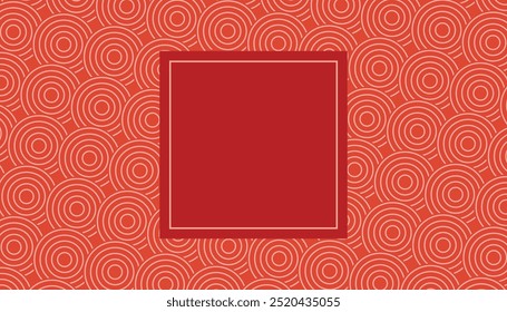 Japanese seamless pattern in oriental geometric traditional style. red and golden abstract asian vector creative motif. chinese circles seamless pattern