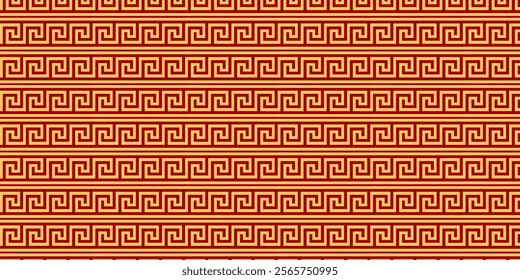 Japanese seamless pattern in oriental geometric traditional style background,Red and golden abstract pattern. Vector illustration.