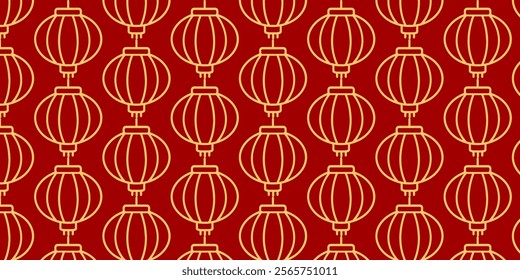 Japanese seamless pattern in oriental geometric traditional style background,Red and golden abstract pattern. Vector illustration.