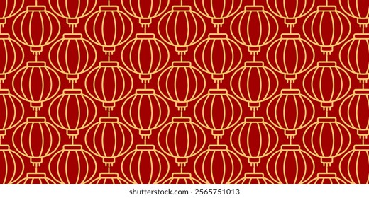 Japanese seamless pattern in oriental geometric traditional style background,Red and golden abstract pattern. Vector illustration.