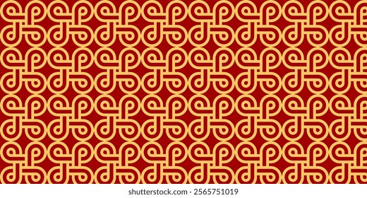 Japanese seamless pattern in oriental geometric traditional style background,Red and golden abstract pattern. Vector illustration.