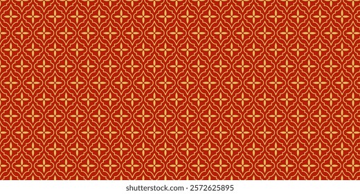 Japanese seamless pattern in oriental geometric traditional style background,Red and golden abstract pattern background for chinese new year backdrop.