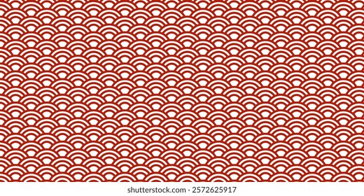 Japanese seamless pattern in oriental geometric traditional style background,Red and golden abstract pattern background for chinese new year backdrop.