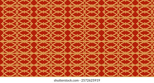 Japanese seamless pattern in oriental geometric traditional style background,Red and golden abstract pattern background for chinese new year backdrop.