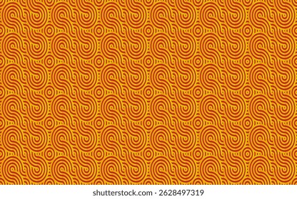 Patrón japonés sin fisuras en estilo tradicional geométrico oriental. Ornamento premium 3D para la decoración lunar del año nuevo chino. Motivo creativo de Vector asiático abstracto rojo y dorado. Antiguas Tiger