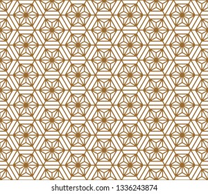 Japanese seamless pattern in style Kumiko.For template,fabric,shoji screens,textile,wrapping paper,laser cutting and engraving.Compound ornament.Hexagon grid.ROUNDED corners.