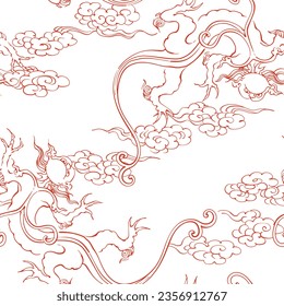Japanese seamless pattern. Vector illustration. 