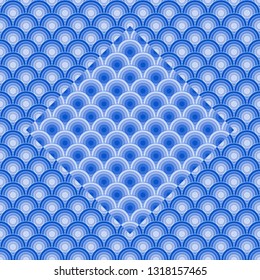 Japanese seamless pattern vector. Multi-colored geometric background. Template, backdrop, wrapping paper, wallpaper