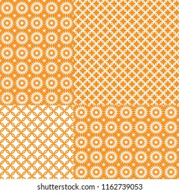 Japanese seamless pattern vector. Orange geometric background. Template, backdrop, wrapping paper, wallpaper