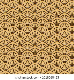Japanese seamless pattern. Seamless vector ornaments with traditional motives.