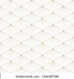 Japanese seamless pattern vector.Gold geometric background.