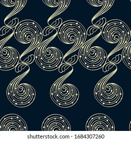A Japanese Seamless texture with waves. Repeated pattern. Asian abstract graphic background. Seamless Background for textile design, banner, poster. Editable vector illustration background.
