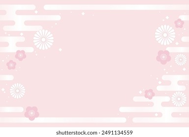 Japanese Seamless Vector Abstract Background Illustration.  Horizontally Repeatable.