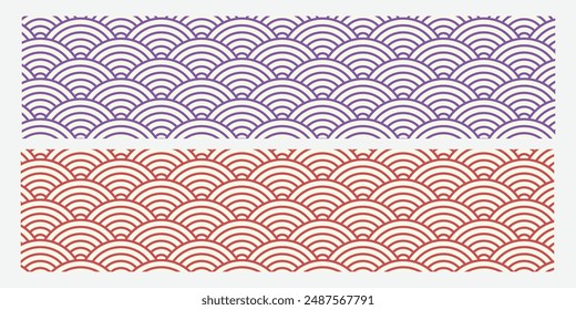 Japanese seamless wave abstract background, Decorative wallpaper. Vector illustration