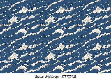  Japanese seamless  wave pattern. Texture for wallpapers and background. vector illustration