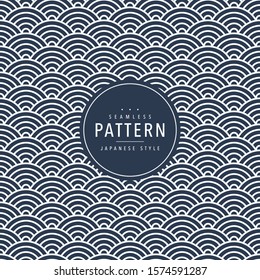 Japanese seamless wave pattern. Traditional Chinese texture. Oriental New Year background. Vector illustration. 