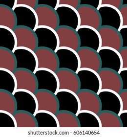 Japanese seamless wave retro pattern. Fish scales. Vector illustration.