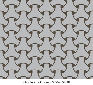 Japanese Seamless wicker pattern, Abstract textured background. Vector Illustration consisting of 3 fiber weaving. Khaki color.