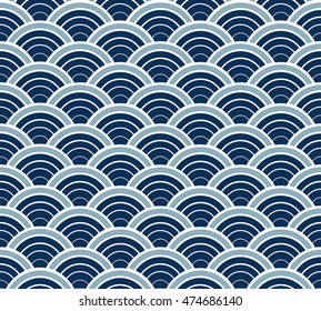 Japanese Seigaiha Seamless Pattern Design